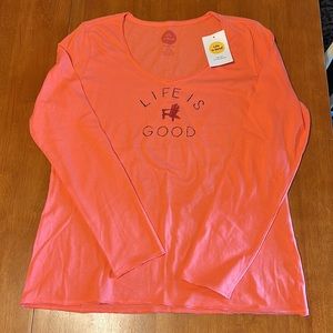 Life is Good Long Sleeve Smooth Tee Adirondack Chair size L